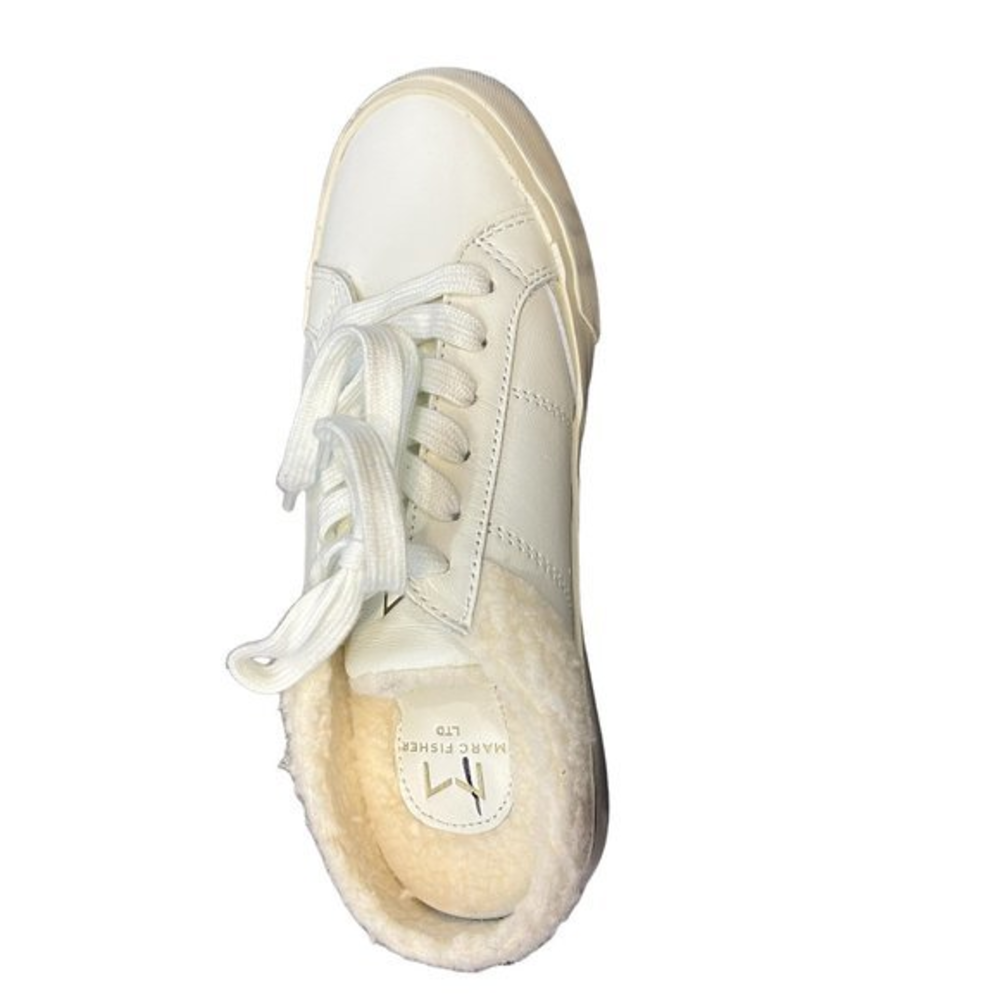 Marc Fisher LTD Miranda Slip-On‎ Sneaker in Vintage White Leather (6) Left Shoe